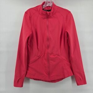 Spyder Active Jacket Medium Coral Full Zip Thumbhole Vented Athletic Gorpcore